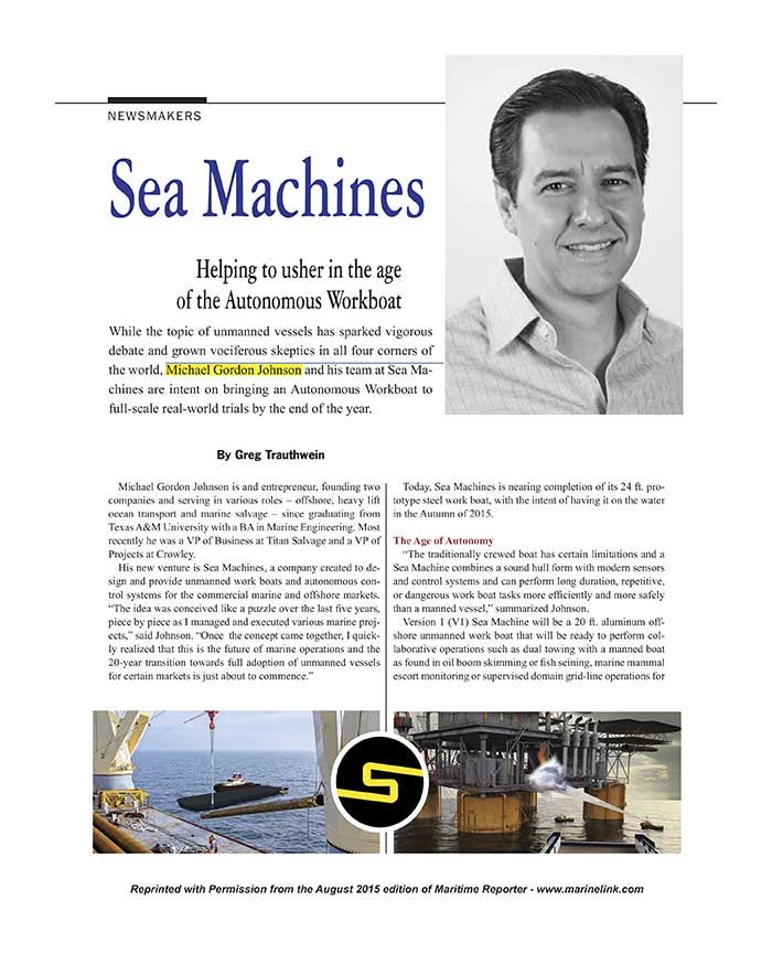 Maritime Reporter article